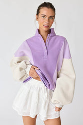 Lavender Color Block Sweatshirt